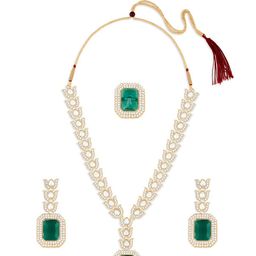 Zaveri Pearls Gold-Plated Stone-Studded Jewellery Set-picture-37