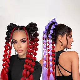 RITZKART Tape In Straight Ponytail Hair Extension- Black & Golden Mix- 20 Inch image 3