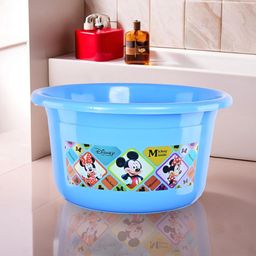 Kuber Industries Blue & Black 2 Pieces Disney Check Printed Light Weight Bath Tubs-picture-9