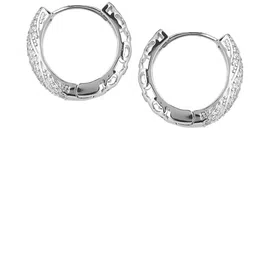 MINJI AND CO. Silver-Plated Artificial Stones Studded Circular Shaped Hoop Earrings-picture-55