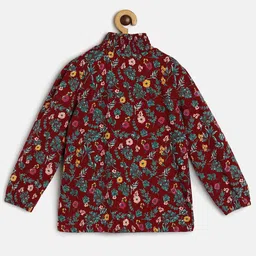 MINI KLUB Floral Print Puff Sleeve Cotton Top image 2