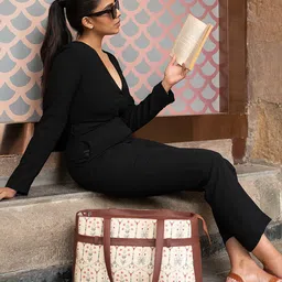 ZOUK Women Ethnic Motifs Printed Shopper Leather Tote Bag image 4