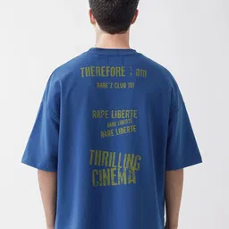 RARE RABBIT Oversized Moshe Primary Typography Printed Cotton T-Shirt-picture-42