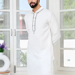 See Designs Men Geometric Embroidered Kurta with Pyjama image 5
