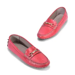 Woodland Women Round Toe Leather Loafers Shoes With Buckles-image-66