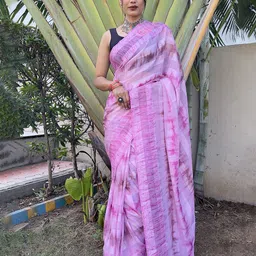 KAYOMMI Tie and Dye Pure Chiffon Ready to Wear Saree-picture-17