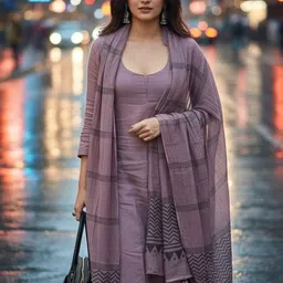 SZN Women Regular Sequinned Kurta with Trousers & With Dupatta image 5