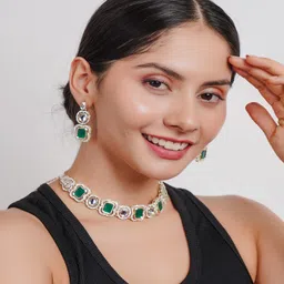 Divisha Women Gold-Plated Stone Studded Jewellery Set-image-48