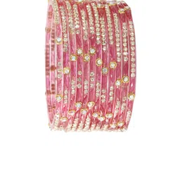 LAVAZZA Set Of 12 Golden Zircon Diamond And Beaded Glass Bangles image 5