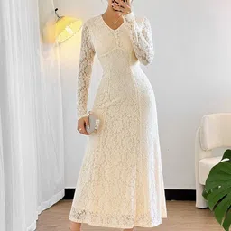 Outzidr Ethnic Motifs A-Line Midi Dress image 3