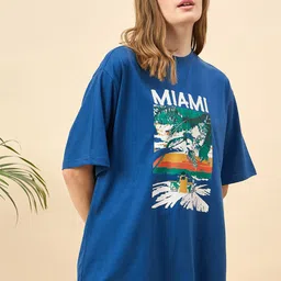 Mast & Harbour Women Printed Drop-Shoulder Sleeves T-shirt-picture-19
