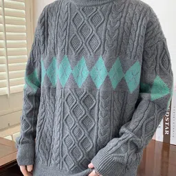 StyleCast Men Cable Knit High Neck Pullover-picture-31