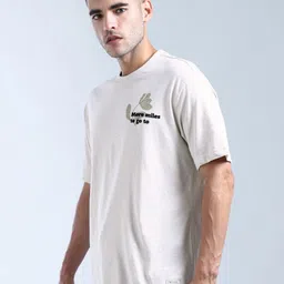 Flying Machine Men Brand Logo Printed Raw Edge T-shirt image 2
