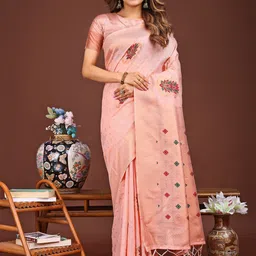 Mitera Ethnic Motifs Woven Design Zari Saree-image-42
