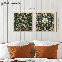WALLLANE Set of 2 Floral & Botanical Wood Wall Art image 2