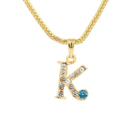 Janki Retails Unisex Stainless Steel Artificial Stones Studded Quirky Pendant With Chain image 3