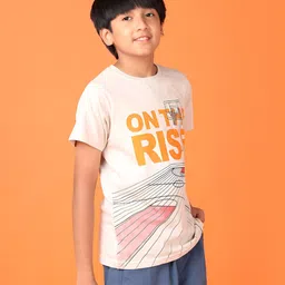 V-Mart Boys Typography Printed Round Neck Cotton T-shirt image 2