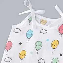 Nuego Infants Balloon Print Pure Organic Cotton Muslin Button Jabla image 5