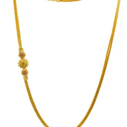 Anouk Gold-Plated Artificial Stone Studded Flower Mop Minimal Chain-picture-35