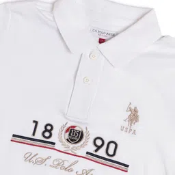 U.S. Polo Assn. Kids Boys Brand Logo Printed Polo Collar Applique T-shirt image 5