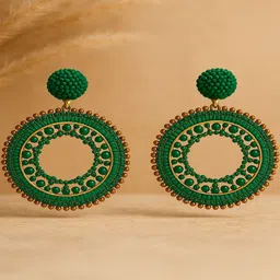 Jewelz Artificial Beaded Circular Shaped Drop Earrings image 4