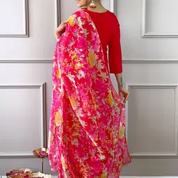 CaniBani Women Floral Regular Gotta Patti Kurta with Palazzos & With Dupatta image 2