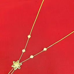 NINAMAAYRA Gold-Plated Brass Artificial Stones & Beads Mangalsutra image 3