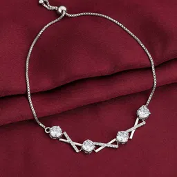 GIVA 925 Sterling Silver-Plated Cubic Zirconia Studded Wraparound Bracelet-picture-18