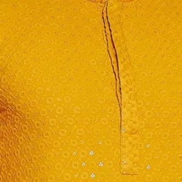 UNIQLOOT Woven Design Mandarin Collar Mirror Work Straight Kurta image 3