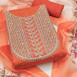 Rangtulika Ethnics Embroidered Unstitched Dress Material-image-37