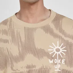 People Men Abstract Printed Round Neck Pure Cotton Boxy T-shirt image 2