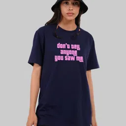 Underrated Club Women Typography Printed Bio Finish Applique T-shirt-picture-23
