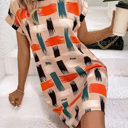 JC Mode Print A-Line Dress image 5