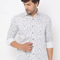 Duke Men Spread Collar Floral Printed Cotton Slim Fit Casual Shirt-picture-27