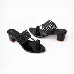 Xcen Women Embellished Open Toe Block Sandals image 4