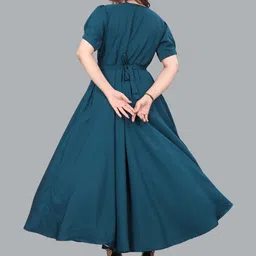 QENA Puff Sleeve Fit & Flare Maxi Dress image 5