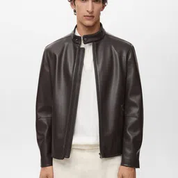 MANGO MAN Faux Leather Slim Fit Tailored Jacket-picture-31