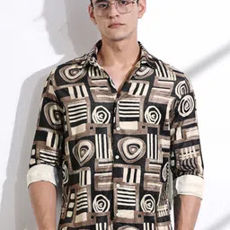 Thomas Scott Men Classic Slim Fit Opaque Printed Casual Shirt-image-80