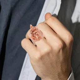MEMOIR Men Copper-Plated Ram Mandir Finger Ring-image-19