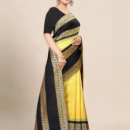 AMRUTKALA SAREES Geometric Woven Design Zari Banarasi Saree image 5