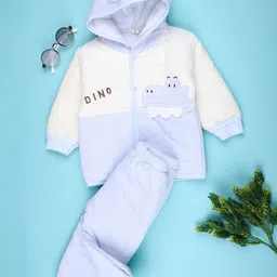 V-Mart Boys Colourblocked Hooded Pure Cotton Sweatshirt With Jogger-picture-34