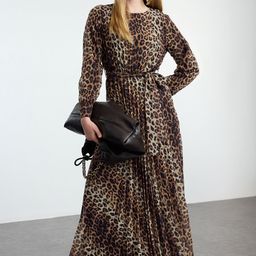 Trendyol Animal Print Bell Sleeve Fit & Flare Maxi Dress-picture-29