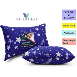 VILLAGERS Set of 2 Blue Polyester Pillows-image-87