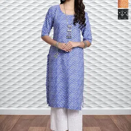 HERE&NOW Selection Of 3 Ethnic Motifs Printed Round Neck Straight Kurta-picture-19