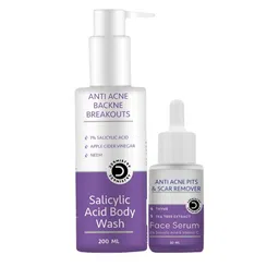 DERMISTRY Anti Acne Salicylic Acid Body Wash - 200 ml With Face Serum - 30 ml image 1