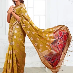 Astita Woven Design Zari Linen Blend Saree image 5