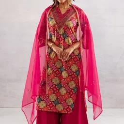 Indo Era Women Ethnic Motifs Printed Regular Kurta with Palazzos & Dupatta-picture-13