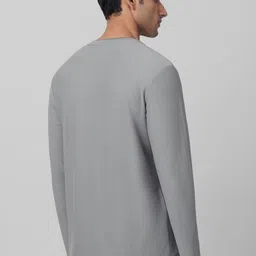 Mufti Men Self Design Henley Neck Cotton Slim Fit T-shirt image 4
