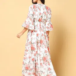 SHOWOFF Floral Print Bell Sleeve Fit & Flare Maxi Dress image 4