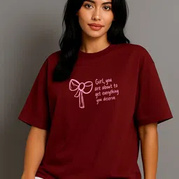 Moda Rapido Women Typography Printed T-shirt image 4